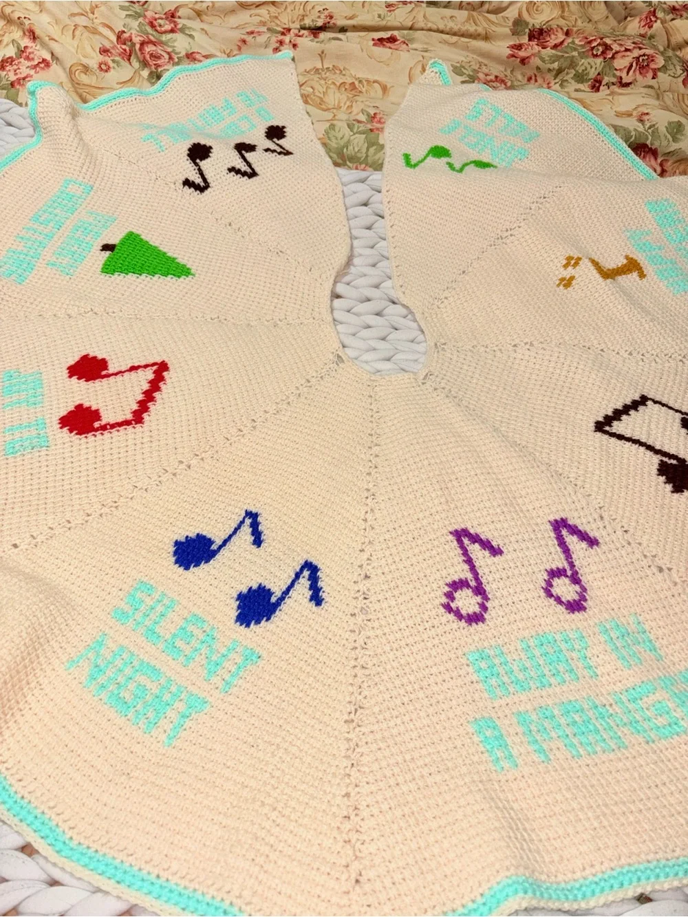Vintage Crochet Christmas Tree Skirt